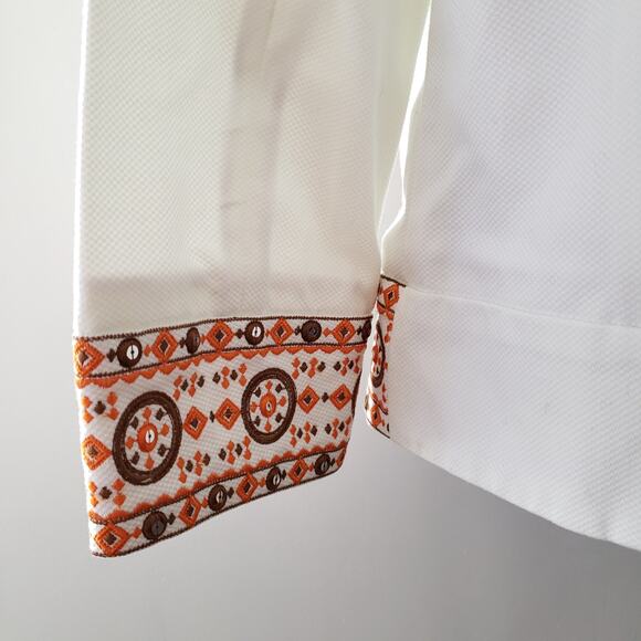 Victor Costa Occasion Embroidered Jacket White Orange Sequins Women Small - Picture 7 of 11